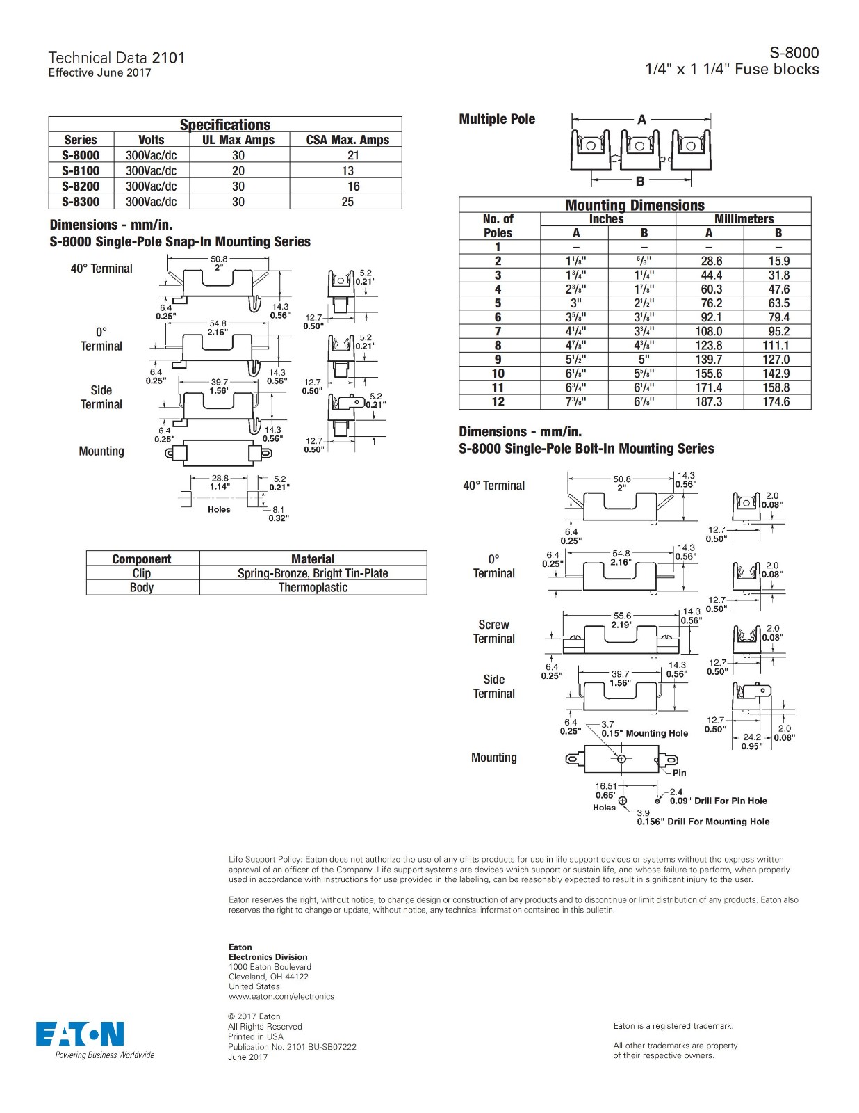 BK-S-8202系列6*30熔断器座型号